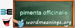 WordMeaning blackboard for pimenta officinalis